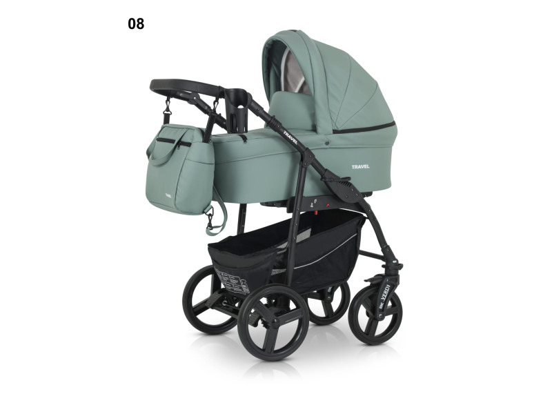 Verdi Travel col.08  eko āda (mint) Bērnu universālie rati 3in1